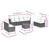 Set de muebles de jardín 9 pzas y cojines ratán sintético gris 3