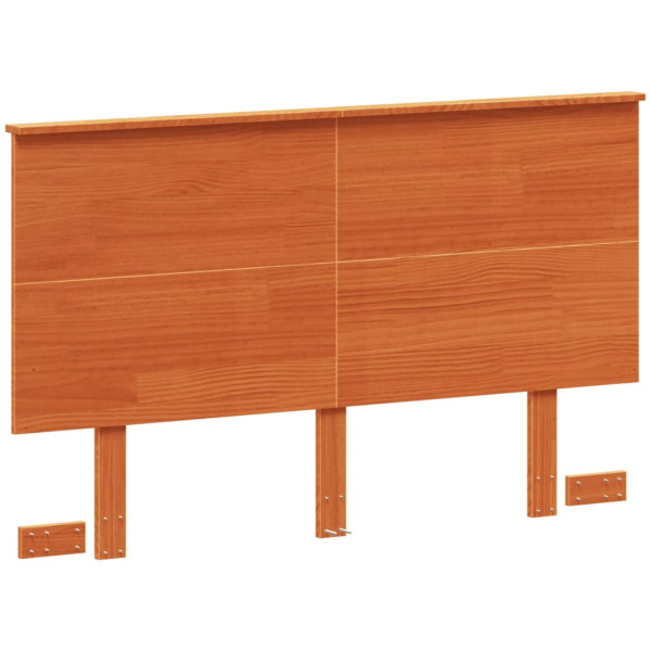 Cabecero de cama madera maciza de pino marrón cera 120 cm M 2