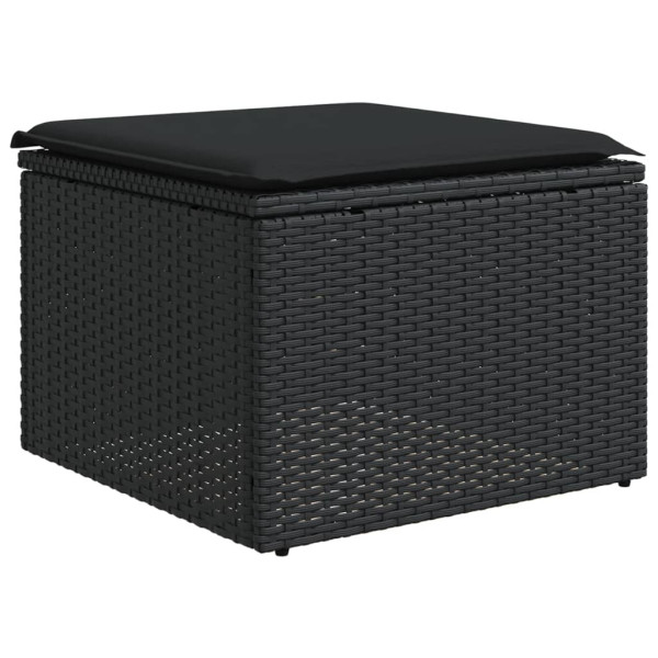 Banco de jardim com almofadão 55x55x37 cm vime PE preto M 2