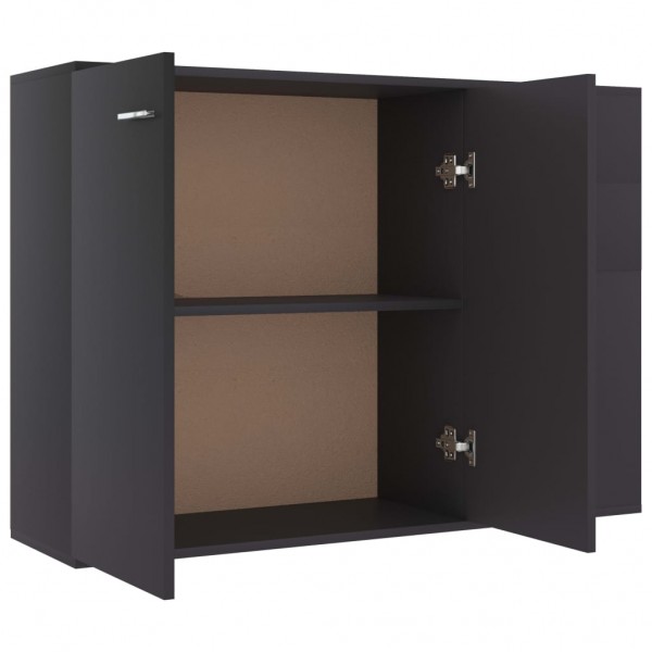 Aparador de madera contrachapada gris 105x30x75 cm M 5