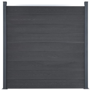 Conjunto de painéis de vedação 180x186 cm WPC cinzento H