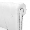 Sofá Chesterfield en forma L cuero artificial blanco 5