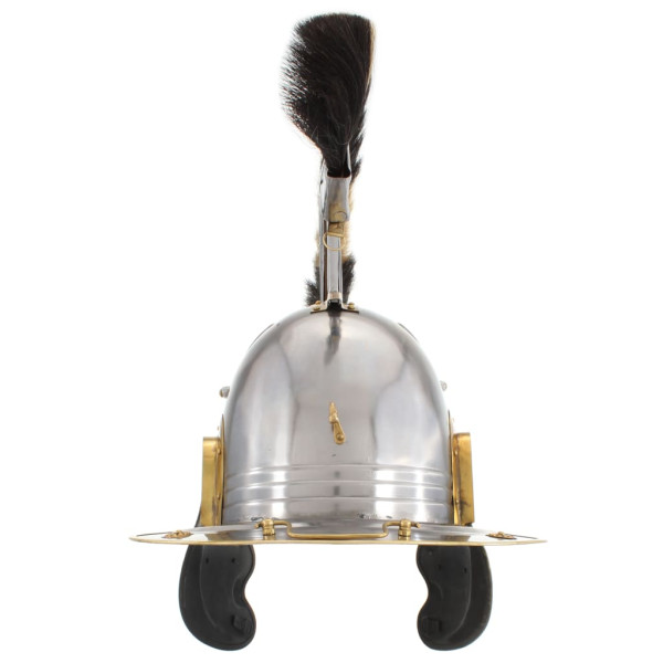 Capacete de soldado romano réplica LARP aço prateado M 4