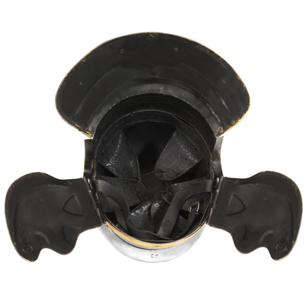 Capacete de soldado romano réplica LARP aço prateado M 5