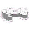 Set de muebles de jardín 9 pzas y cojines ratán sintético gris 3