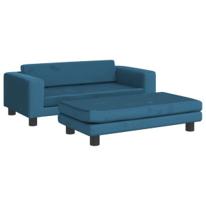Cama para cães com extensão 100x50x30 cm veludo azul H