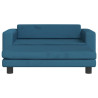 Cama para perros con extensión terciopelo azul 100x50x30 cm 3