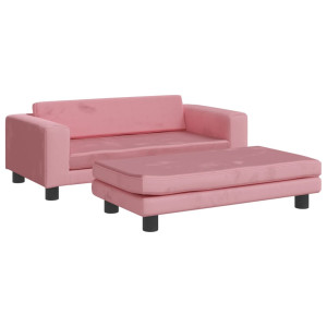 Cama para perros con extensión terciopelo rosa 100x50x30 cm H