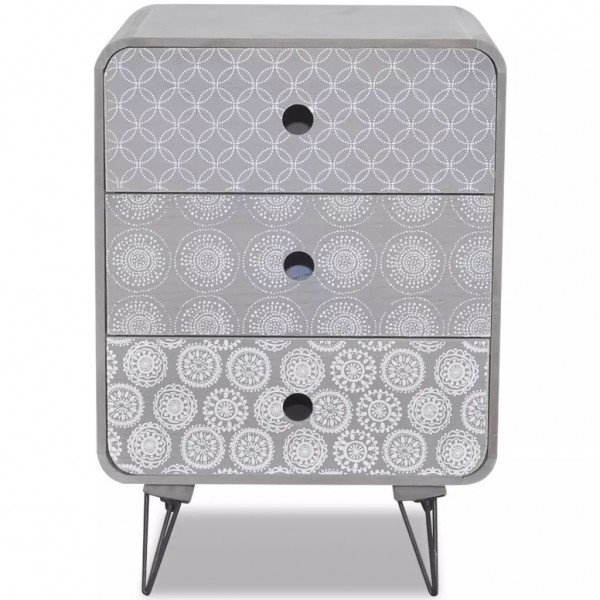 Mesa de apoio com 3 gavetas. cinzento M 3