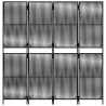 Biombo de divisão 4 painéis vime PE preto 5