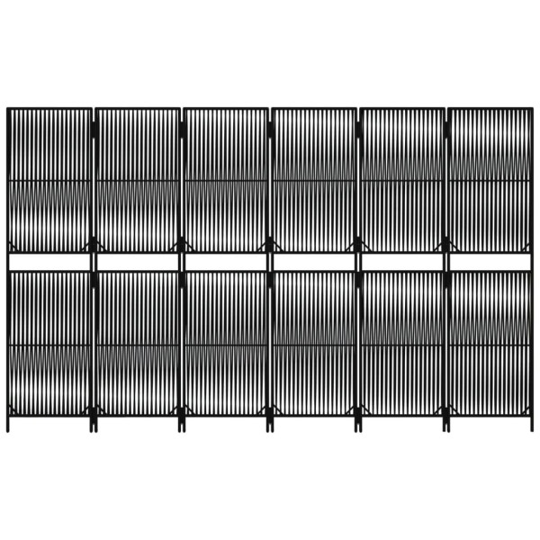 Biombo de 6 paneles ratán sintético negro M 5