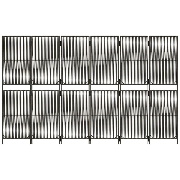 Biombo de 6 paneles ratán sintético gris M 5