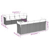 Set de muebles de jardín 9 pzas y cojines ratán sintético gris 3