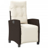 Sillón reclinable de jardín con reposapiés ratán PE marrón 2