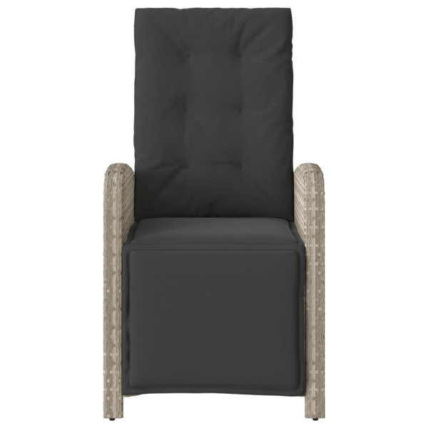 Cadeiras jardim reclináveis 2 pcs c/ apoio de pés cinza claro M 5