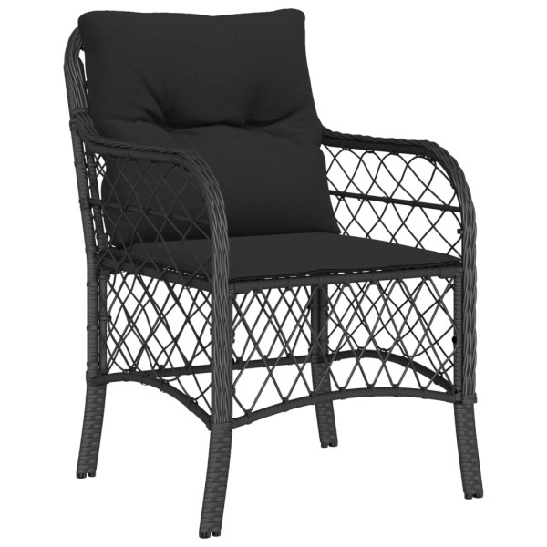 Set de muebles jardín 5 pzas con cojines ratán sintético negro M 3