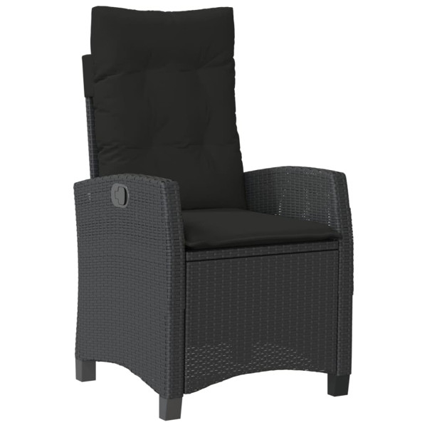 Set de muebles jardín 5 pzas con cojines ratán sintético negro M 5