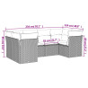 Set de muebles de jardín 6 pzas y cojines ratán sintético gris 3
