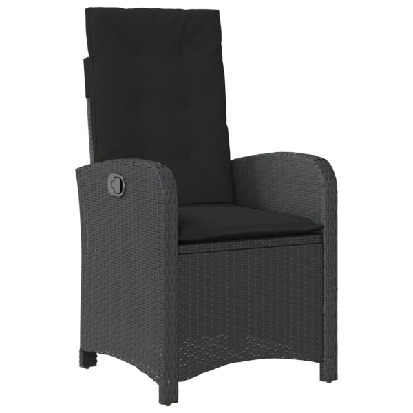 Set de muebles jardín 5 pzas con cojines ratán sintético negro M 3