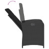 5 pcs conjunto de jantar p/ jardim c/ almofadões vime PE preto 5