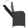 5 pcs conjunto de jantar p/ jardim c/ almofadões vime PE preto 5