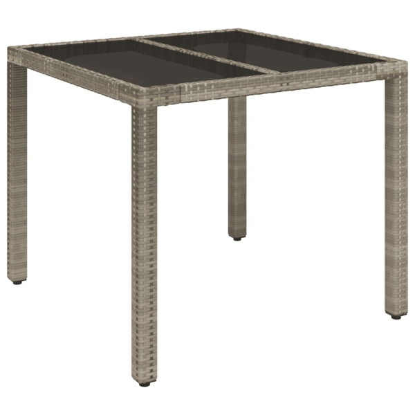 3 pcs conjunto bistrô com almofadões vime PE cinza M 4