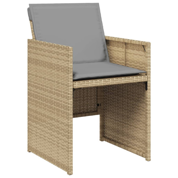 Sillones jardín con cojines 4 uds ratán sintético beige mezcla M 4