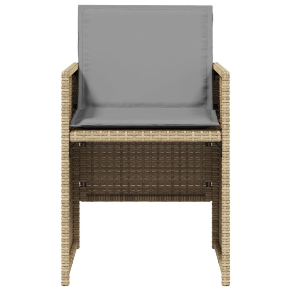 Sillones jardín con cojines 4 uds ratán sintético beige mezcla M 5