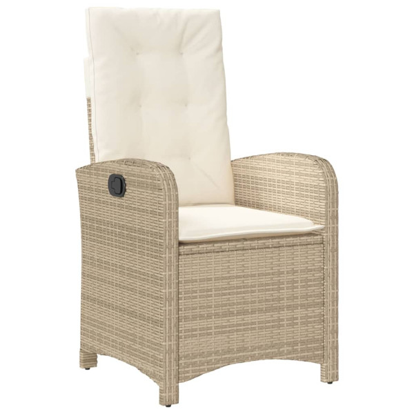 Sillas y mesita de jardín 3 piezas ratán sintético cojín beige M 4