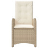 Cadeiras e mesa de jardim 3 peças ratão sintético almofada beige 5