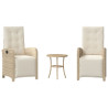 Sillas y mesita de jardín 3 piezas ratán sintético cojín beige 2