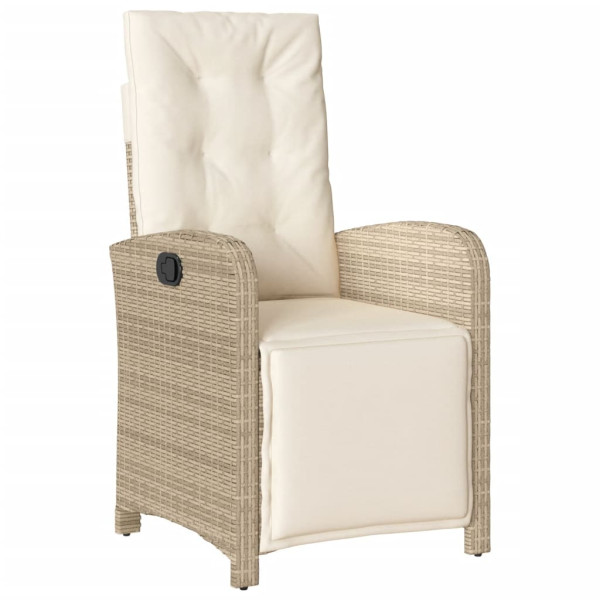 Sillas y mesita de jardín 3 piezas ratán sintético cojín beige M 4