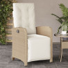 Sillones reclinables jardín con reposapiés 2 uds ratán PE beige 3