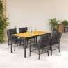 Set de muebles jardín 5 pzas con cojines ratán sintético negro 1
