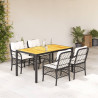 Set de muebles jardín 5 pzas con cojines ratán sintético negro 1