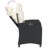 Set de muebles jardín 5 pzas con cojines ratán sintético negro 5