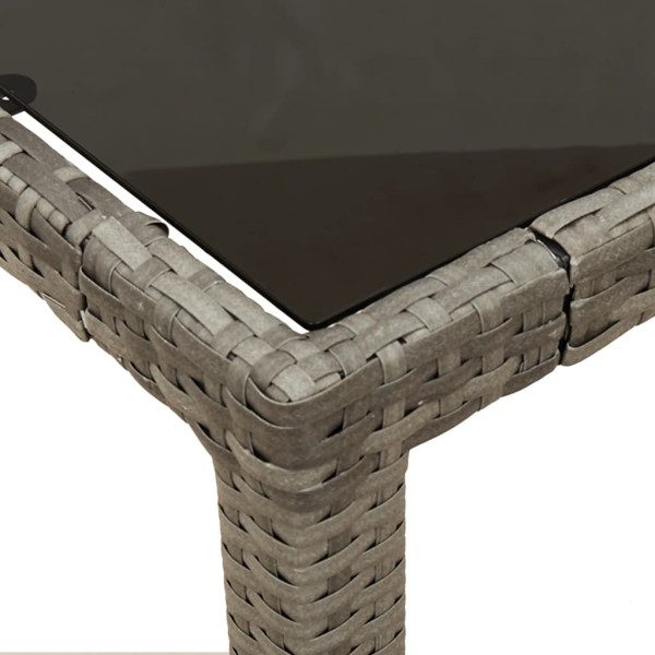 Set comedor jardín 7 pzas y cojines ratán sintético gris M 5