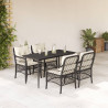 Set de muebles jardín 5 pzas con cojines ratán sintético negro 1