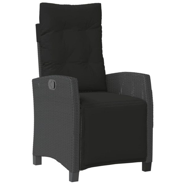 5 pcs conjunto de jantar p/ jardim c/ almofadões vime PE preto M 3