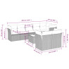 Set de muebles de jardín 9 pzas y cojines ratán sintético gris 3