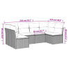Set de muebles de jardín 6 pzas y cojines ratán sintético gris 3