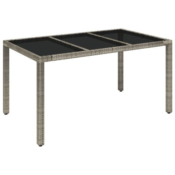 Set comedor jardín 7 pzas y cojines ratán sintético gris M 4