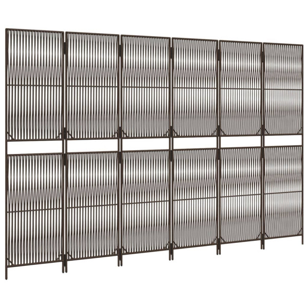 Biombo de 6 paneles ratán sintético marrón M 4