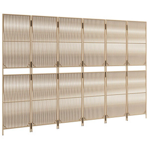 Biombo de 6 paneles ratán sintético beige H
