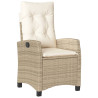 Cadeiras e mesa de jardim 3 peças ratão sintético almofada beige 4