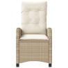 Cadeiras e mesa de jardim 3 peças ratão sintético almofada beige 5