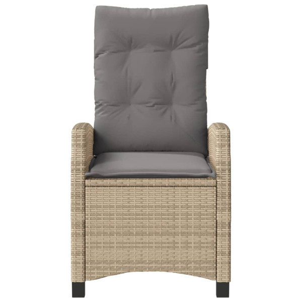 Sillones reclinables jardín y cojines beige mix 2 uds ratán PE M 5