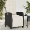 Sillones reclinables jardín con reposapiés 2 uds ratán PE negro 3