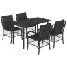 Set de muebles jardín 5 pzas con cojines ratán sintético negro 2