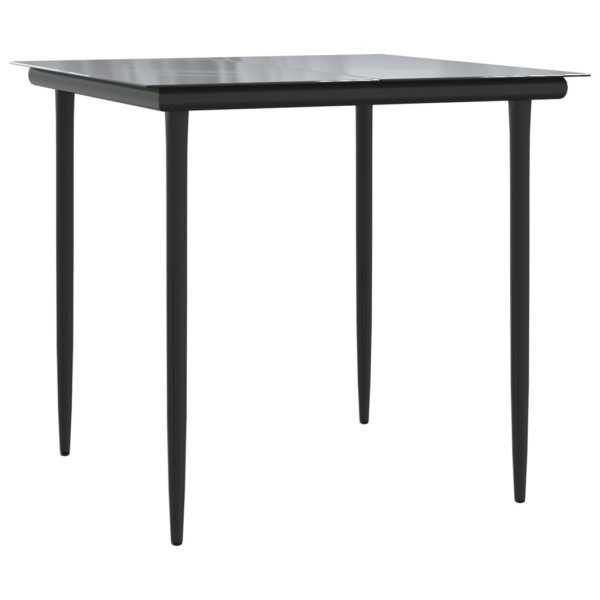 5 pcs conjunto de jantar p/ jardim c/ almofadões vime PE preto M 3